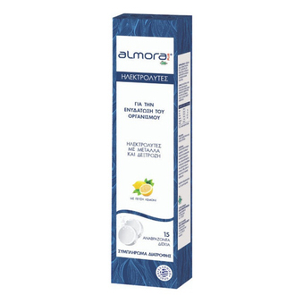 Almora Plus - Ηλεκτρολύτες με γεύση Λεμόνι - Για την Ενυδάτωση του Οργανισμού 15 Αναβράζοντα Δισκία.